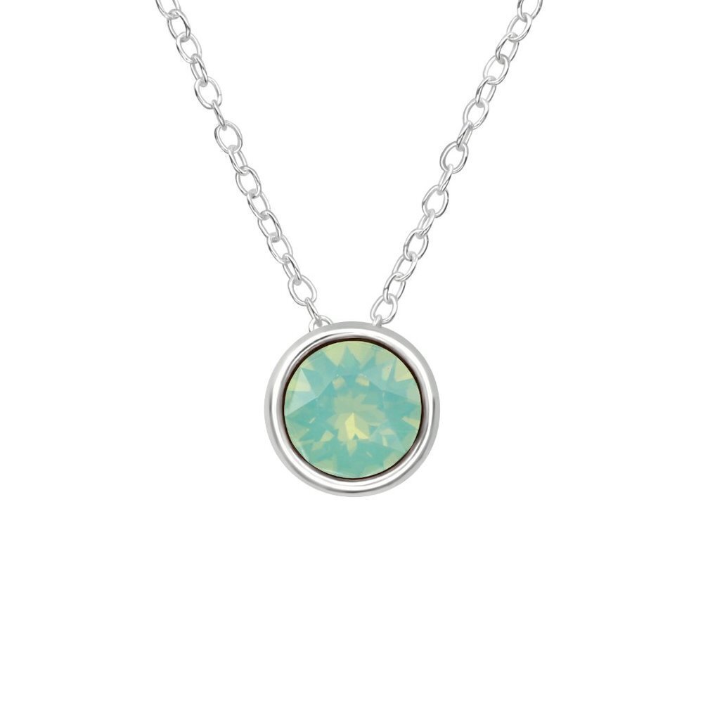 Sterling Silver Bezel Set Pacific Opal Necklace
